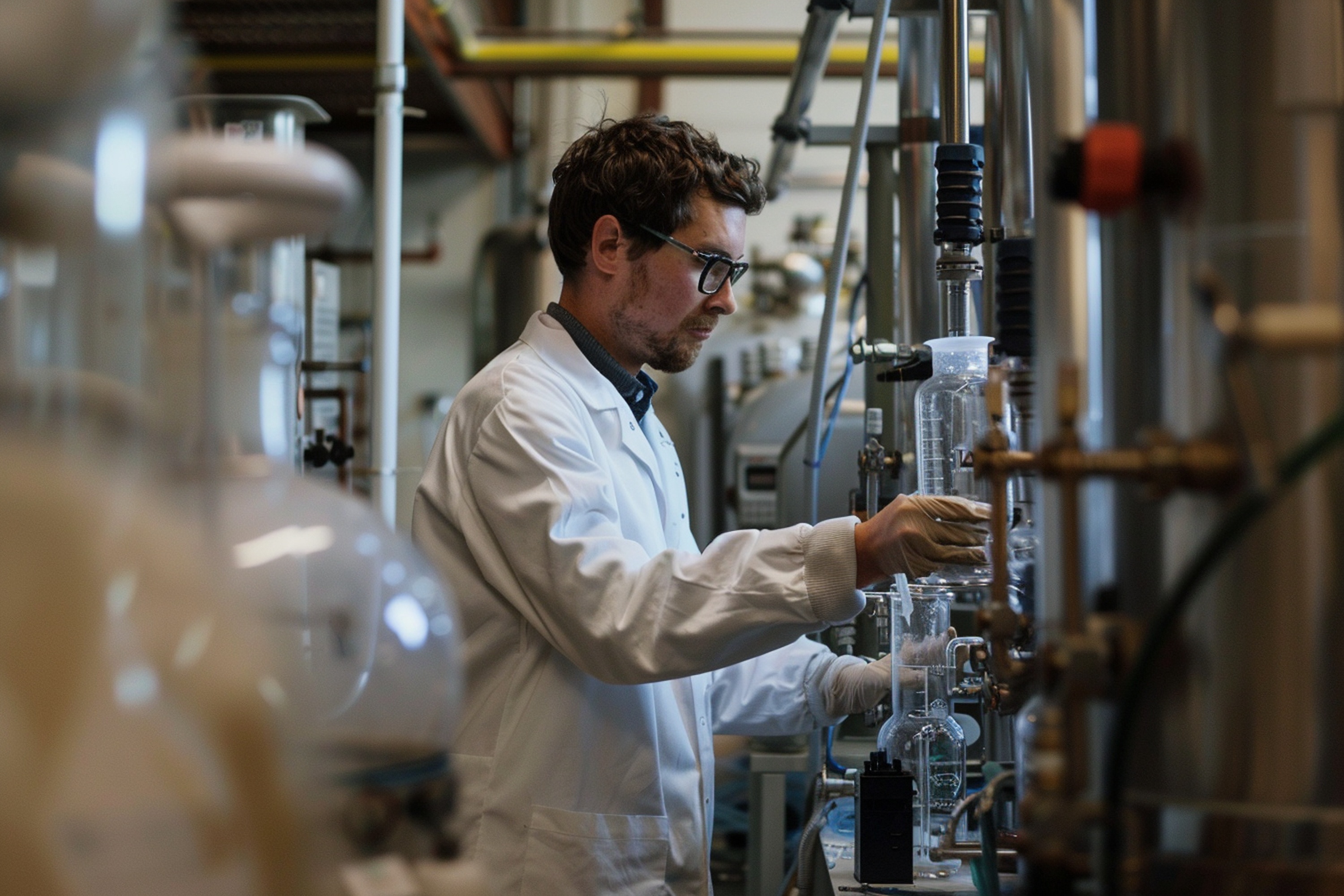 Chemical engineer working at a plant
