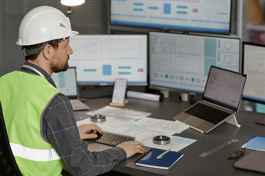 Engineer using company computers